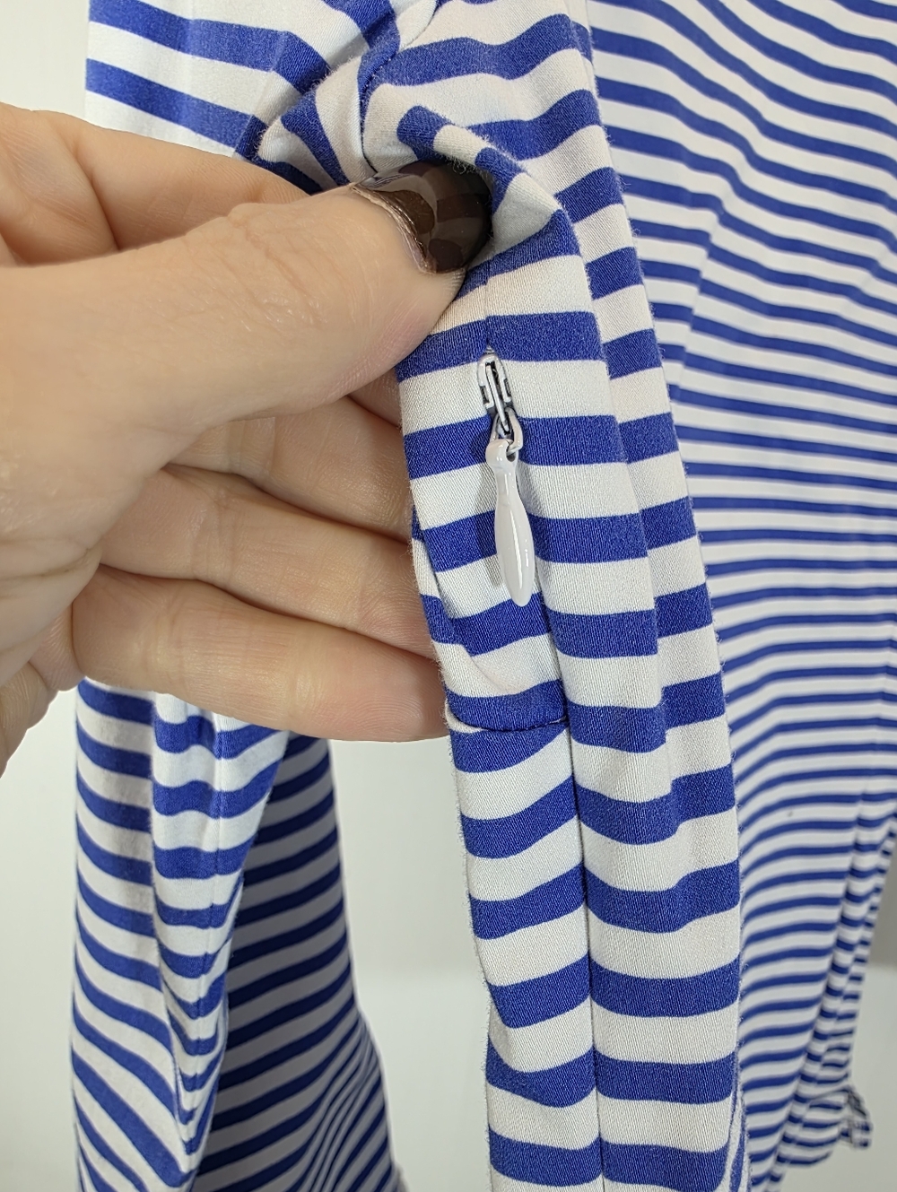 Sail to Sable STS Blue White Striped Tunic Top Rope Trim Nautical Large - Picture 5 of 9